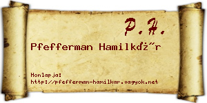 Pfefferman Hamilkár névjegykártya